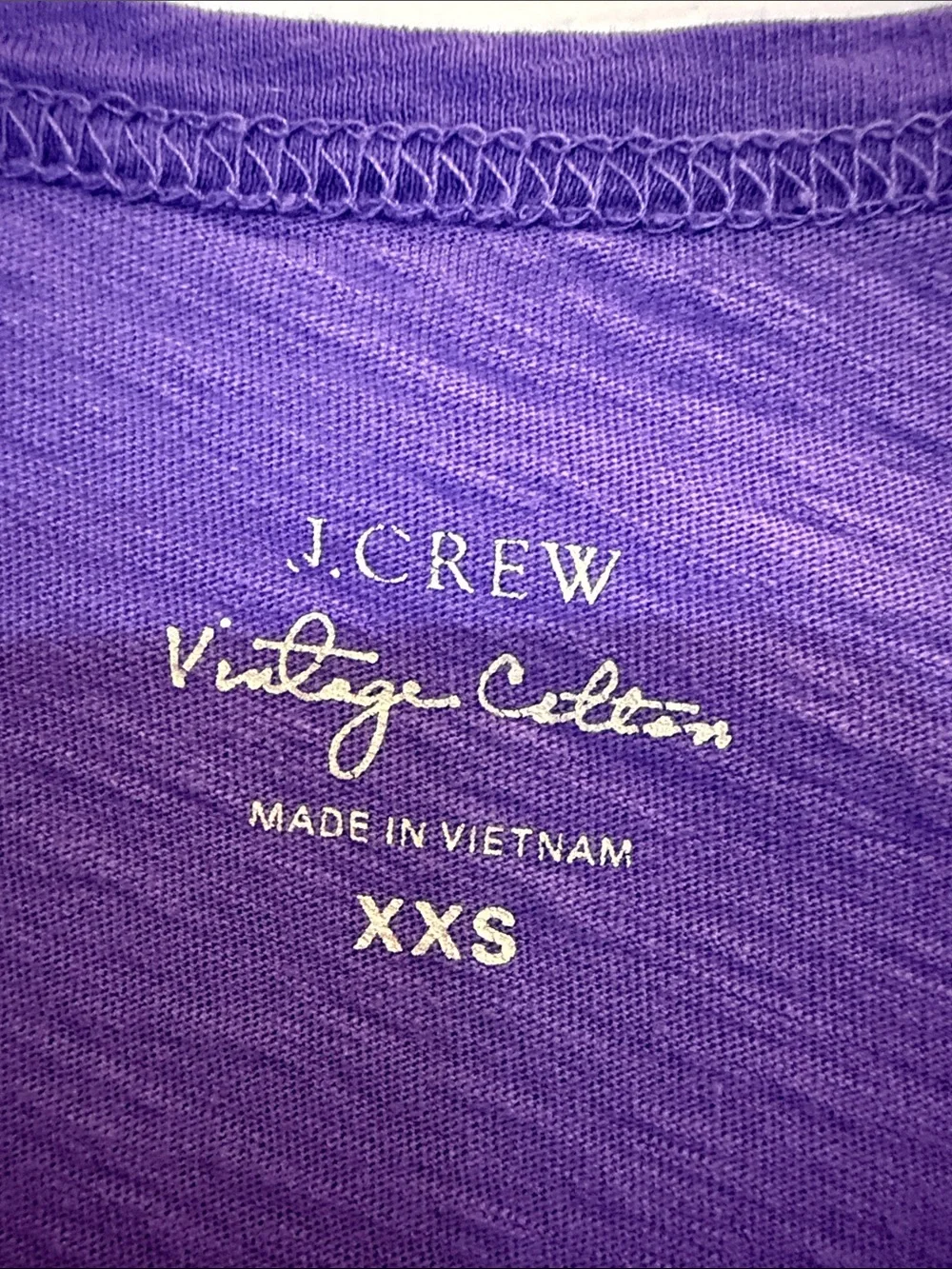 J. Crew 100% Cotton Purple V-Neck Tissue Short Sleeve Tee